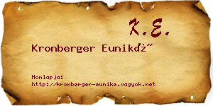 Kronberger Euniké névjegykártya